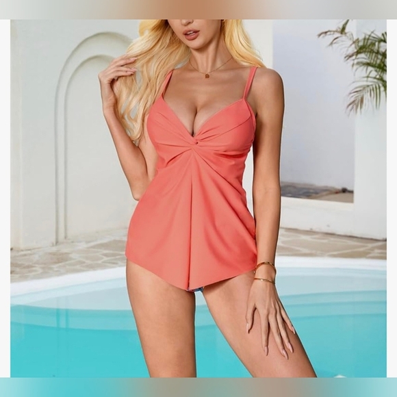 SUUKSESS Tankini, Push Up Knot Front Bathing Suit #800 - Picture 7 of 10